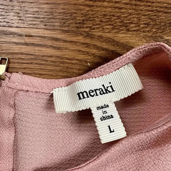 Meraki Soft Pink Ruffle Sleeve Top Size Large - Picture 4 of 10